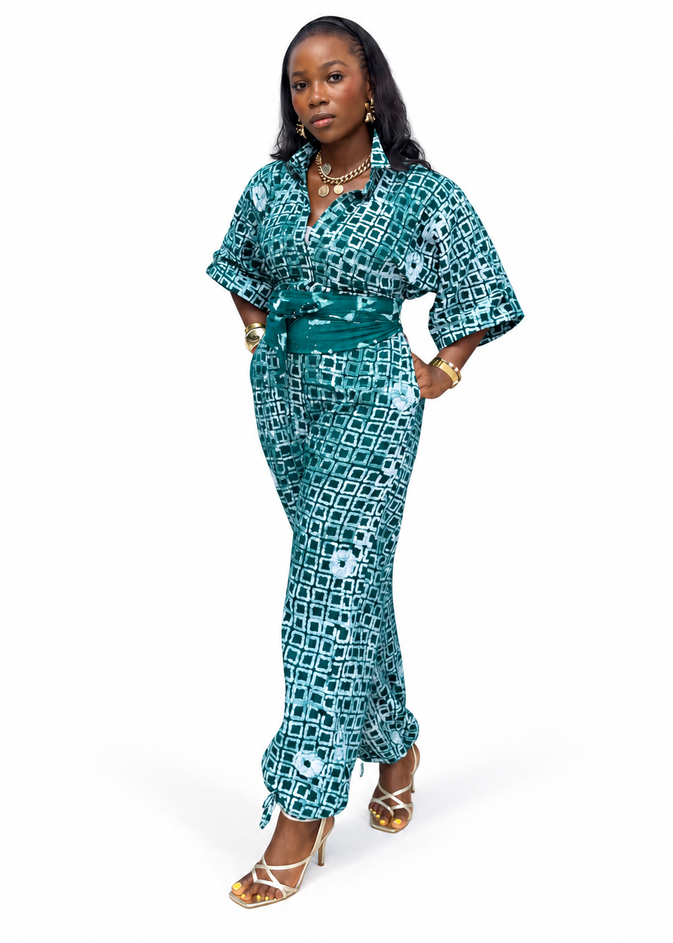 Square Jumpsuit - Balloon Leg
