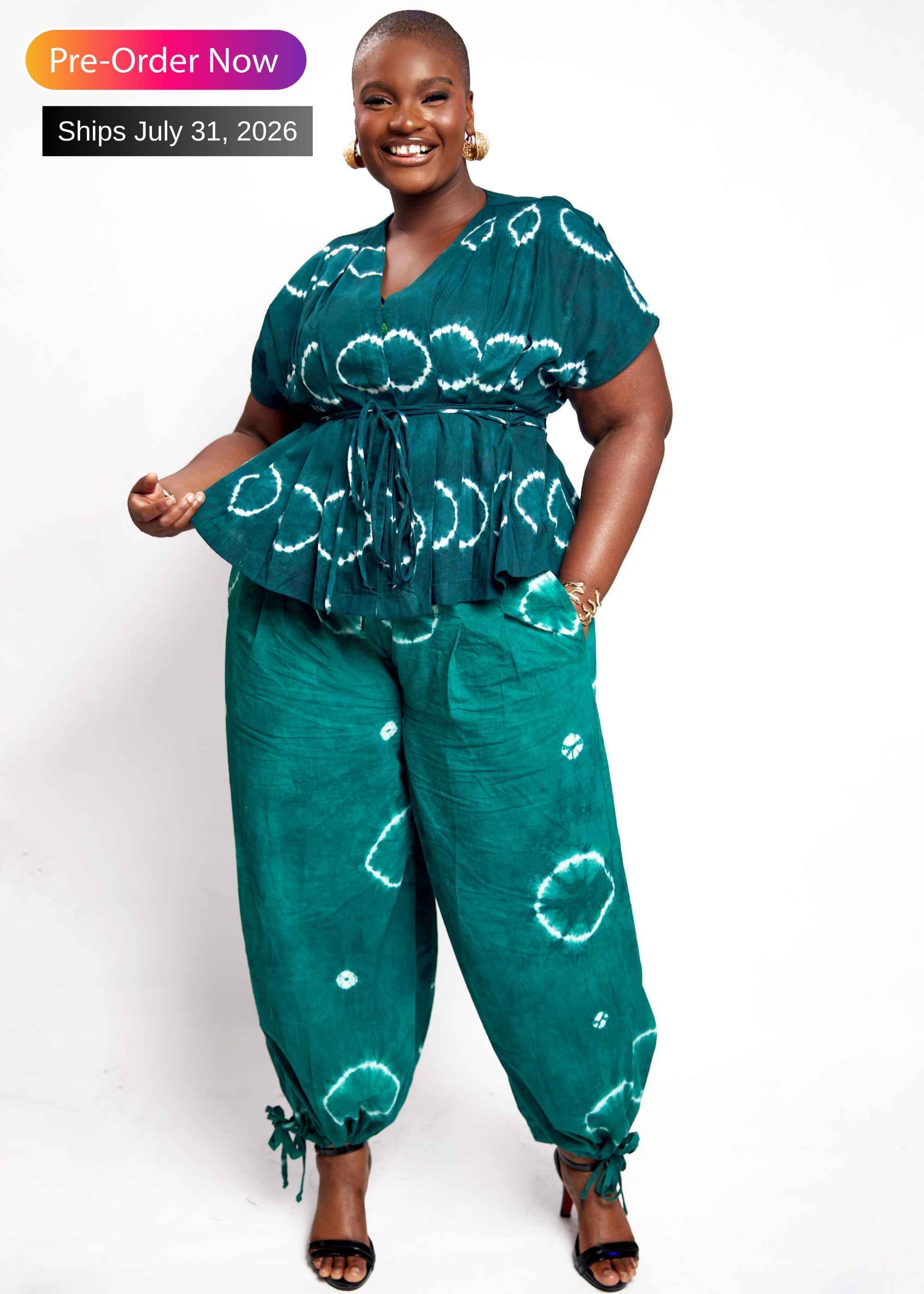 Hand-dyed Fan Ballon Pants