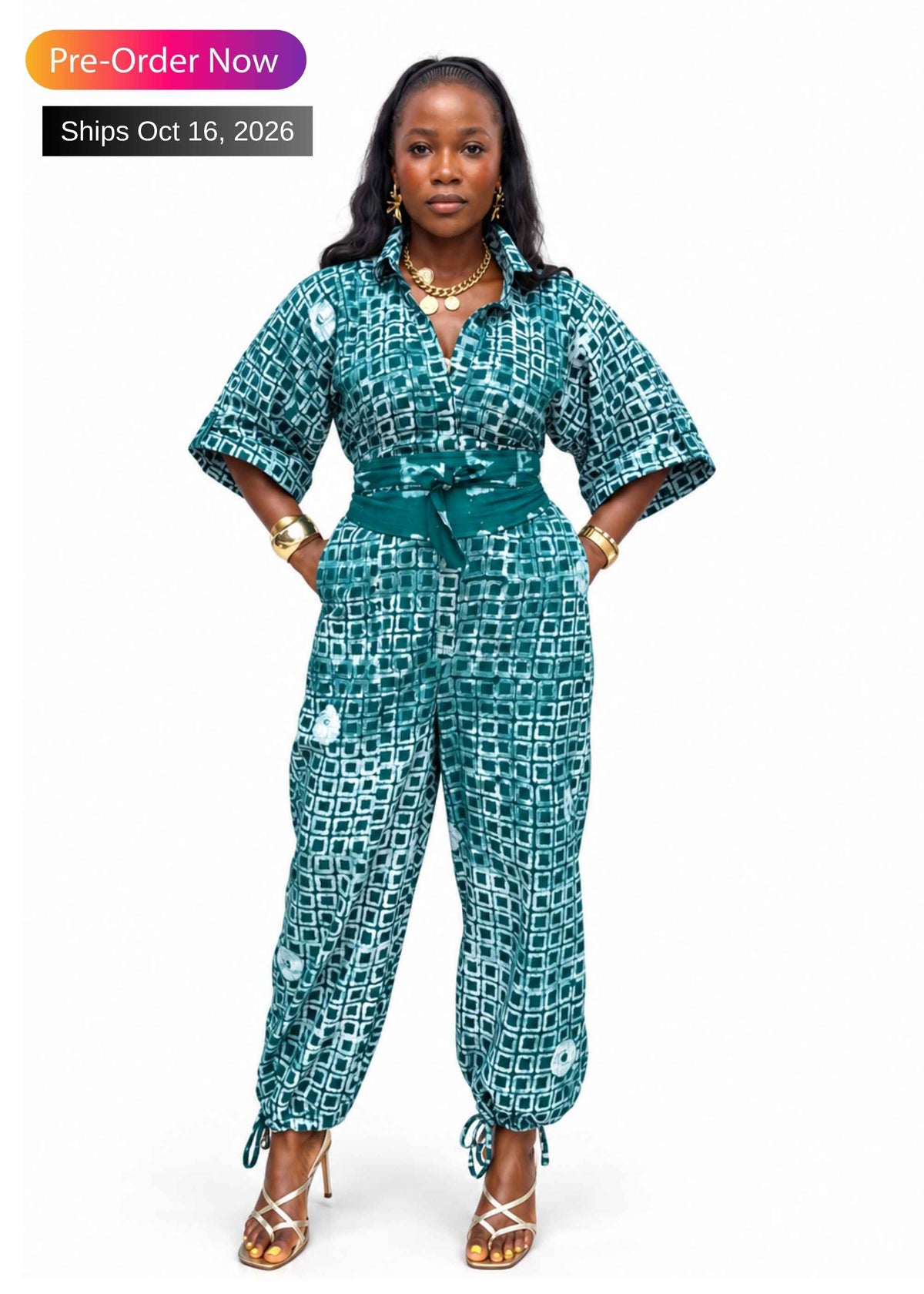 Square Jumpsuit - Balloon Leg