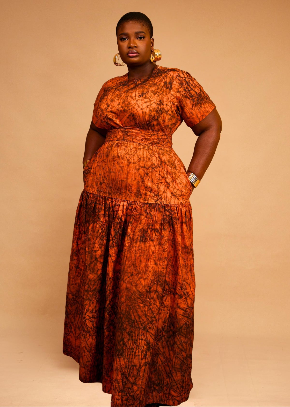 Writing Maxi Dress (Hand-dyed)  Zanaani