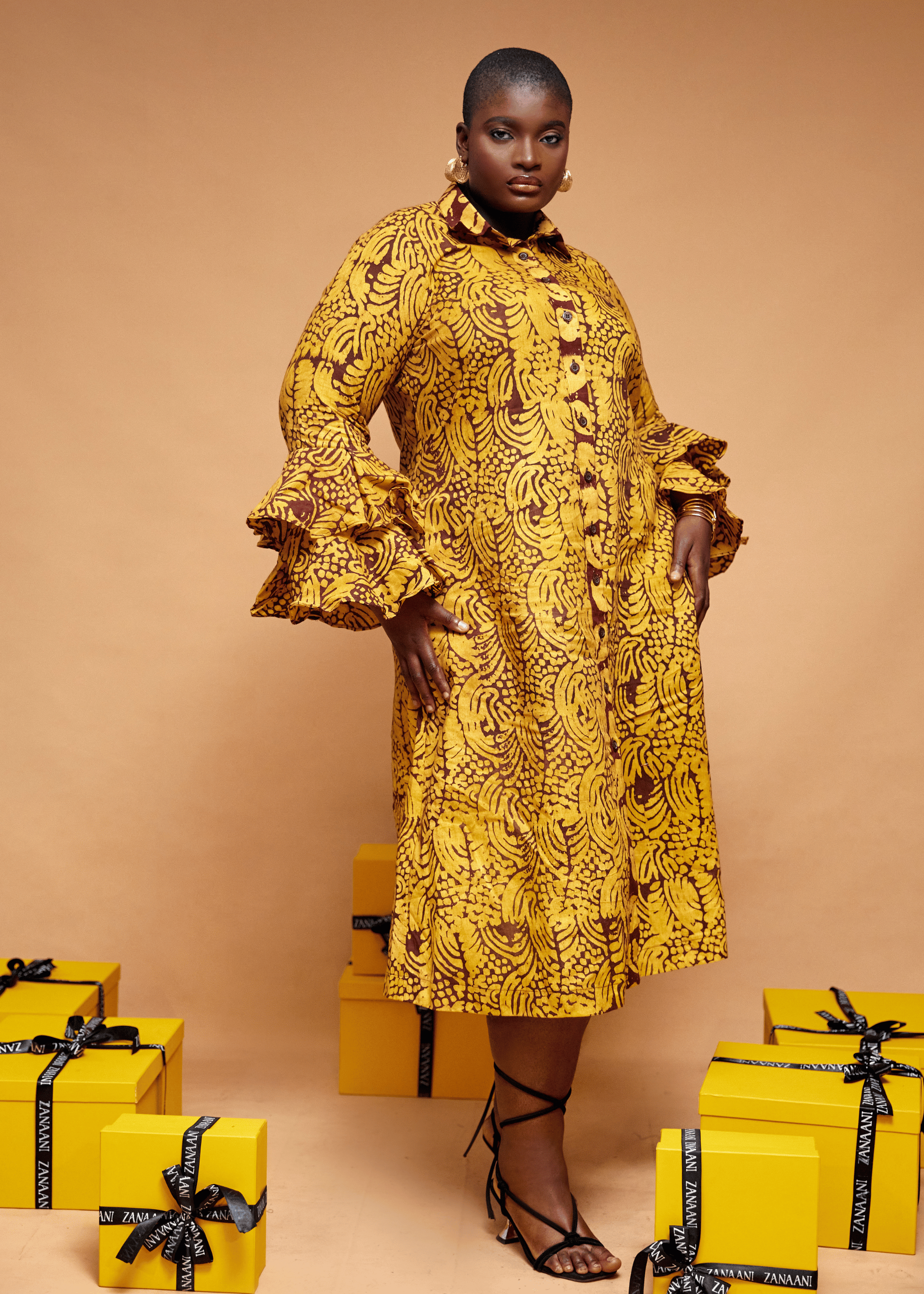 Hand-dyed S-Block Dress