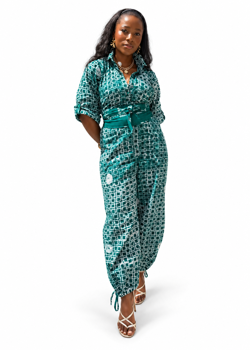Square Jumpsuit - Balloon Leg