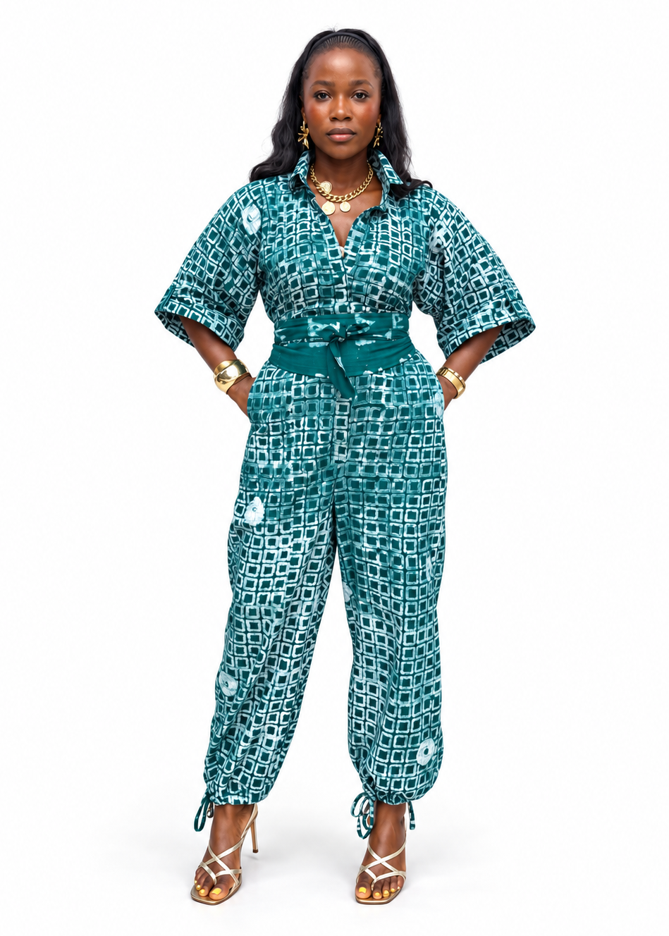 Square Jumpsuit - Balloon Leg