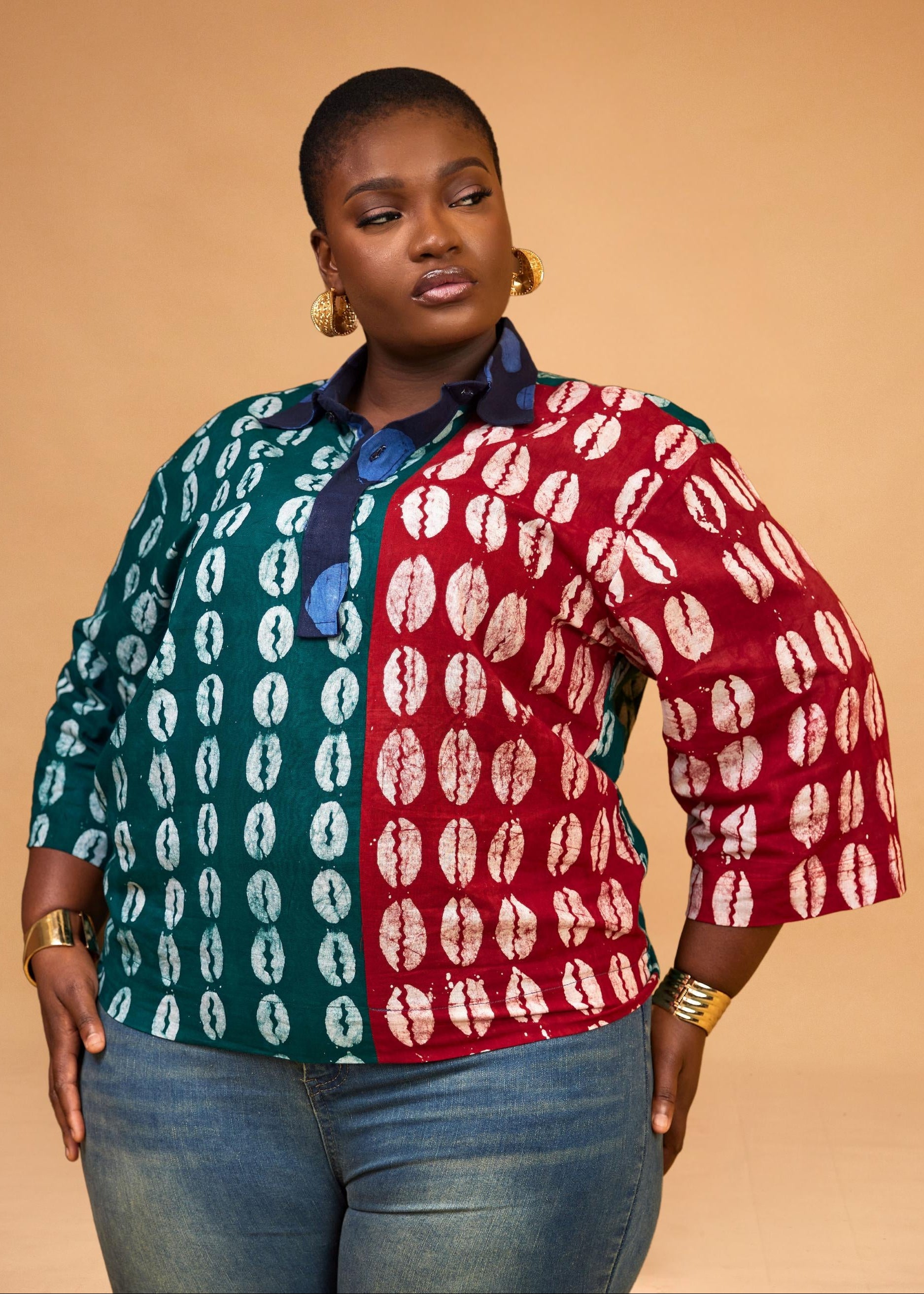 Cowrie Patch Shirt (Hand-Dyed)