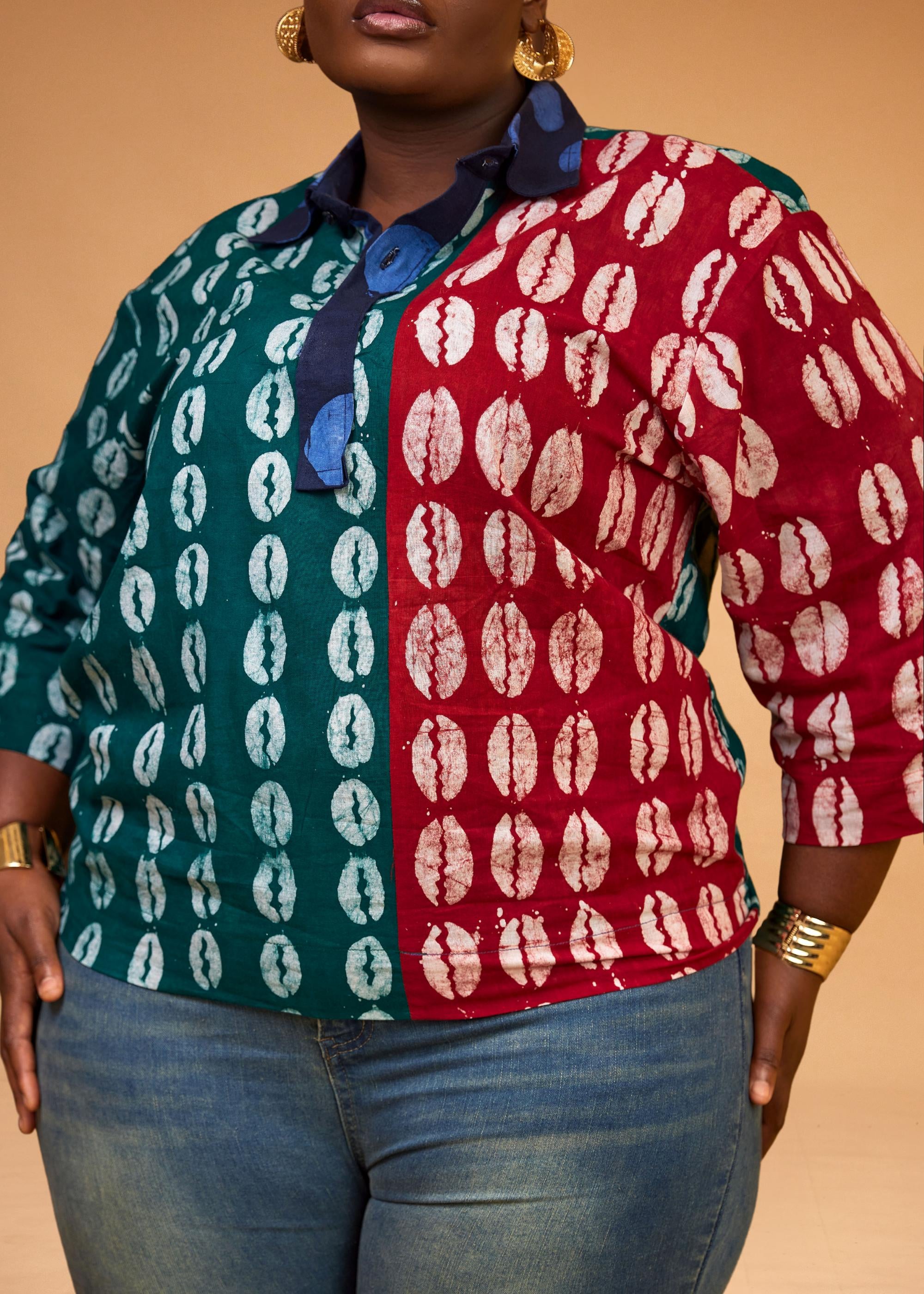 Cowrie Patch Shirt (Hand-Dyed)