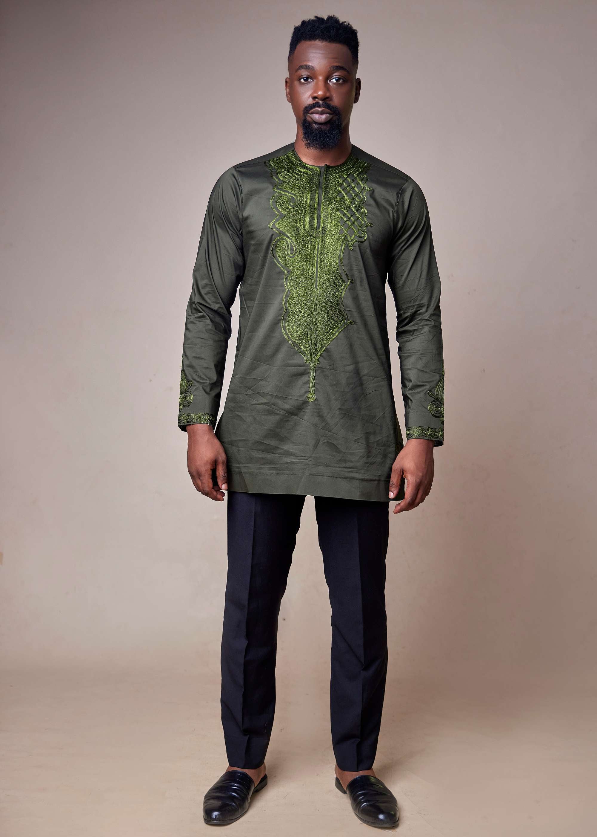 Royal Embroidered Shirt (Green)