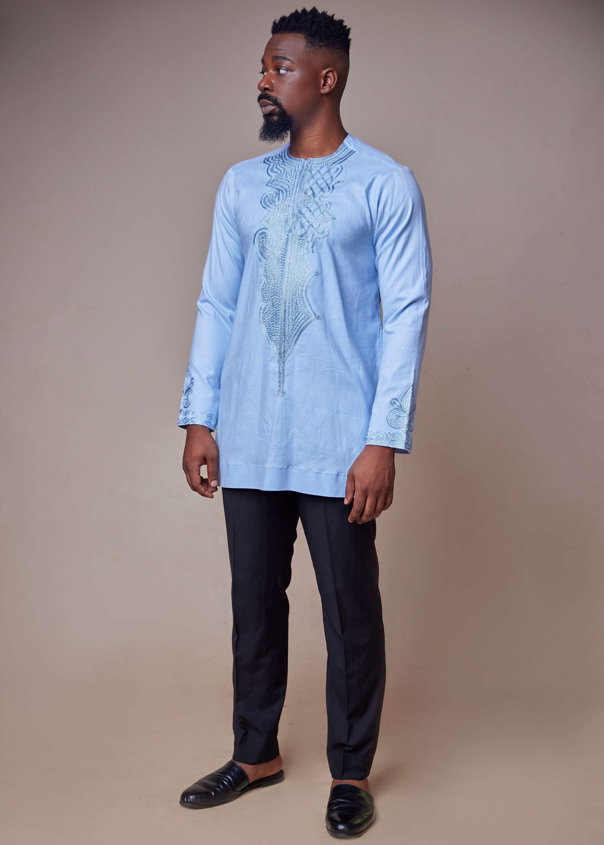 Oloye Embroidered Shirt (Blue)