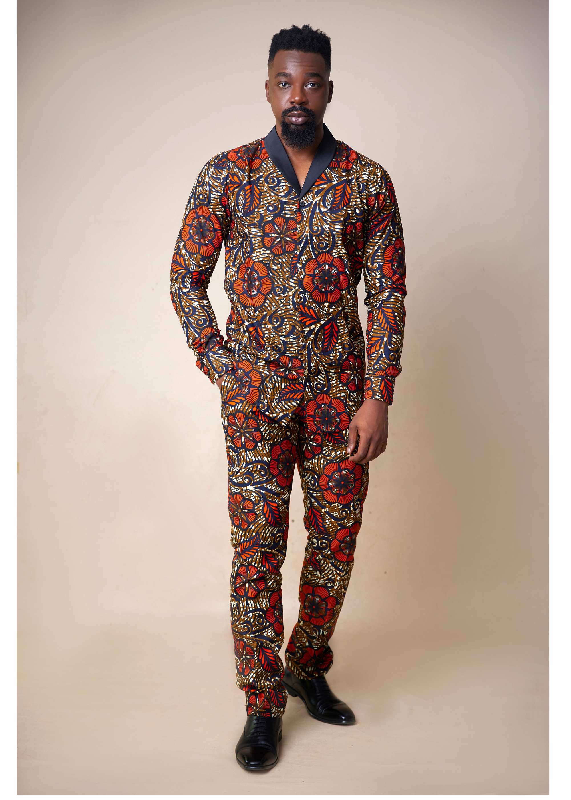 Flower Tuxedo Shirt and Pants Set