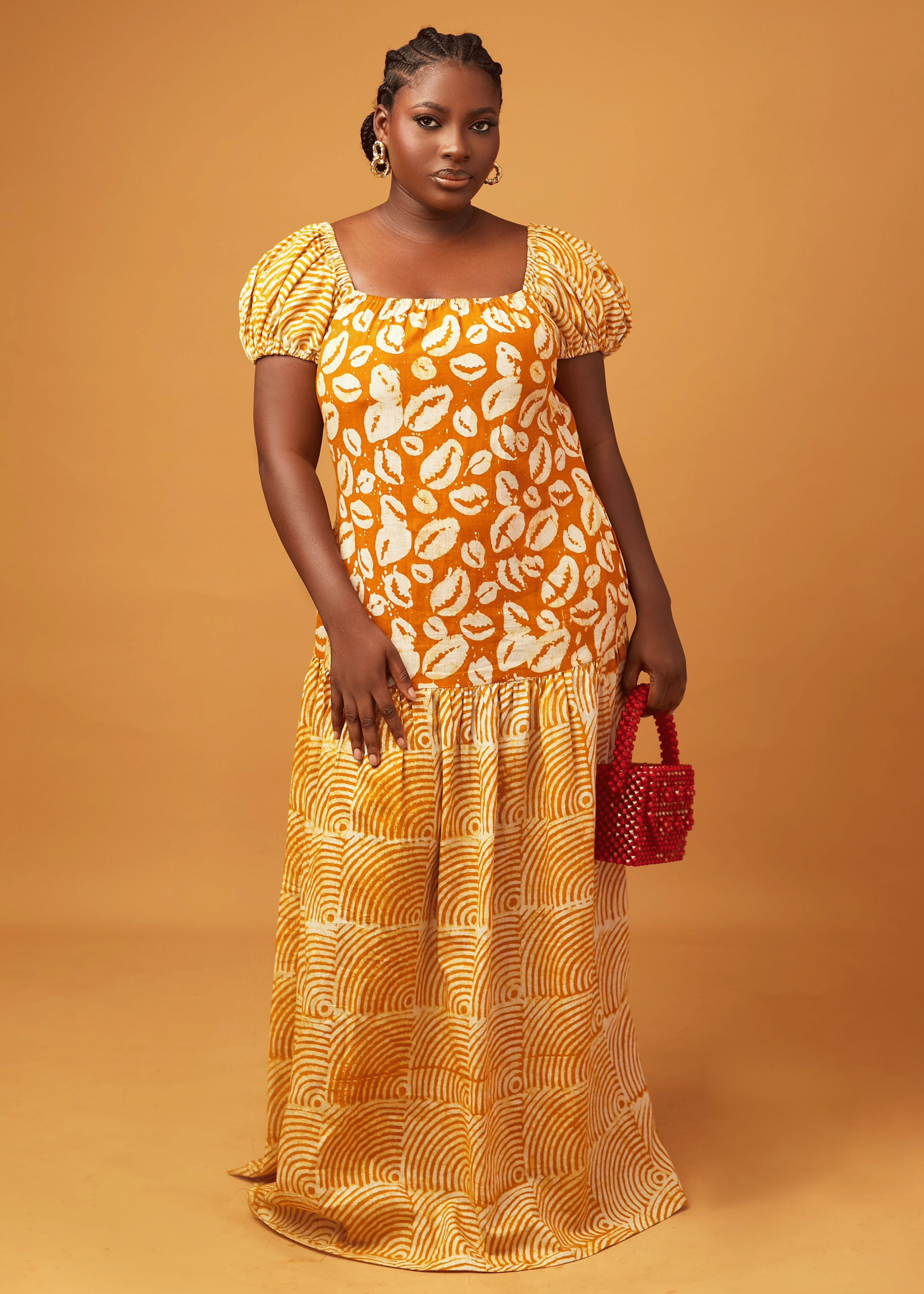 fan Maxi Dress (Hand-dyed)