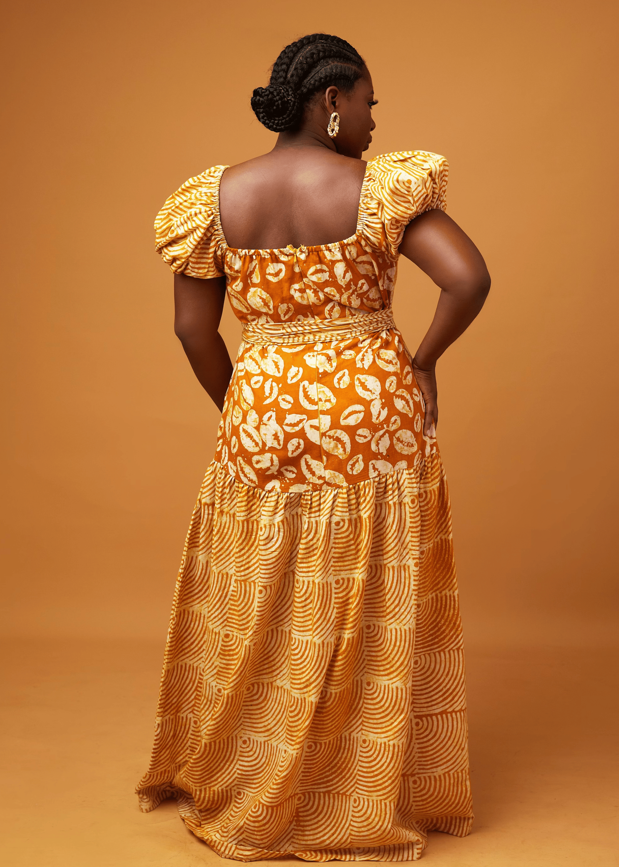 fan Maxi Dress (Hand-dyed)