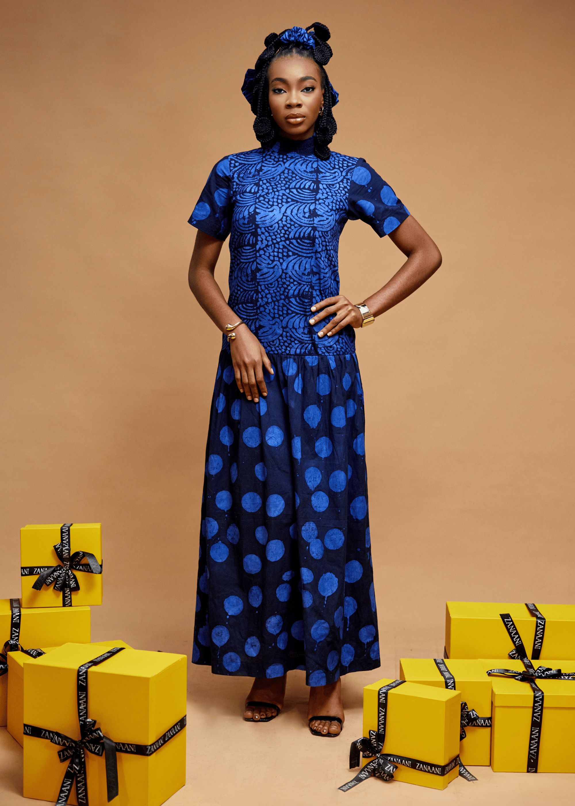 Polka Maxi Dress (Hand-dyed)