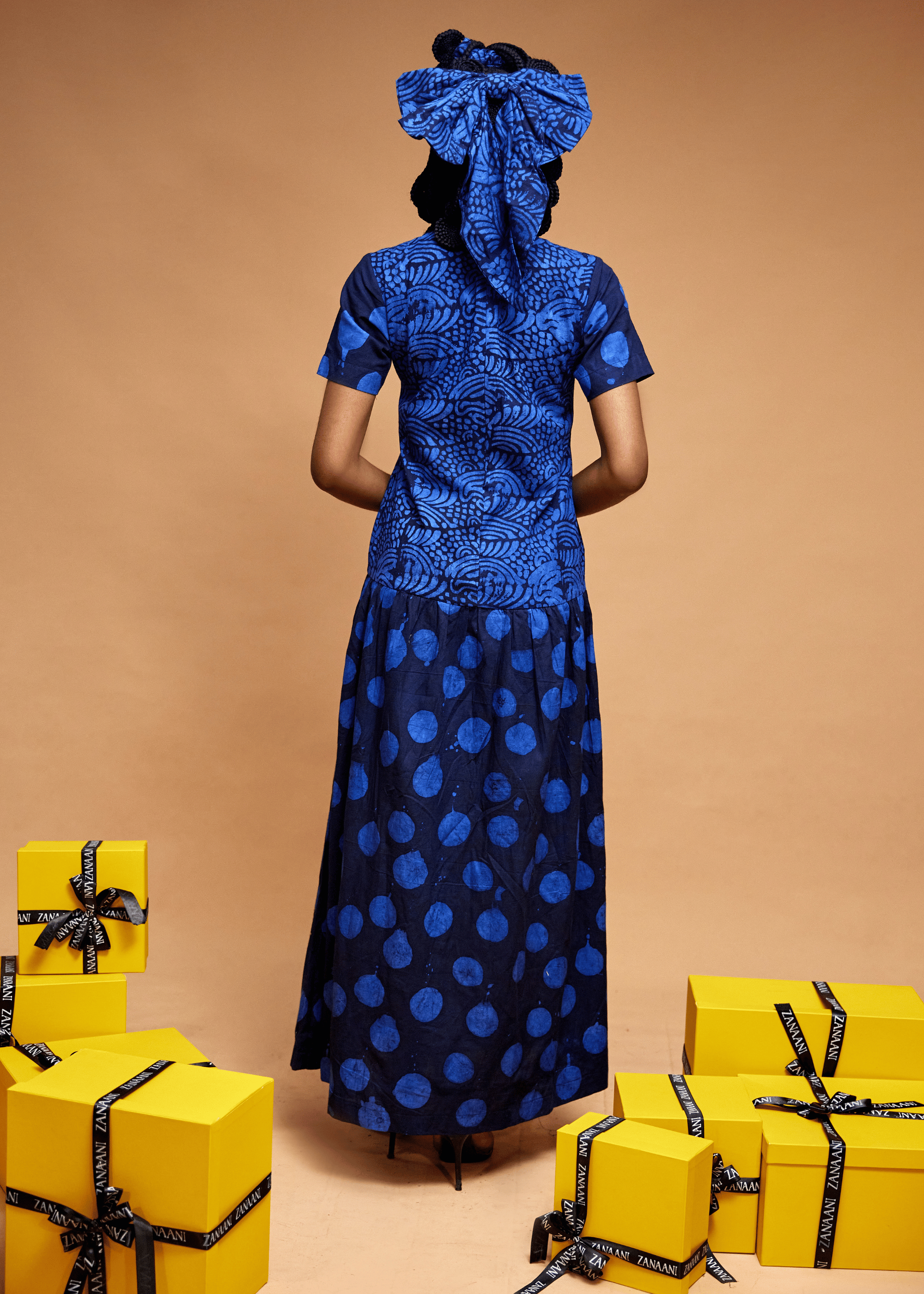 Polka Maxi Dress (Hand-dyed)