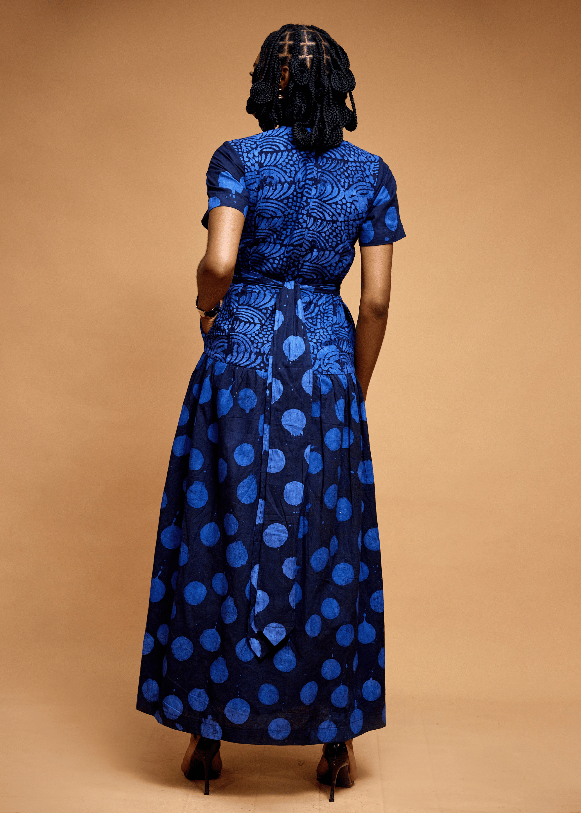 Polka Maxi Dress (Hand-dyed)