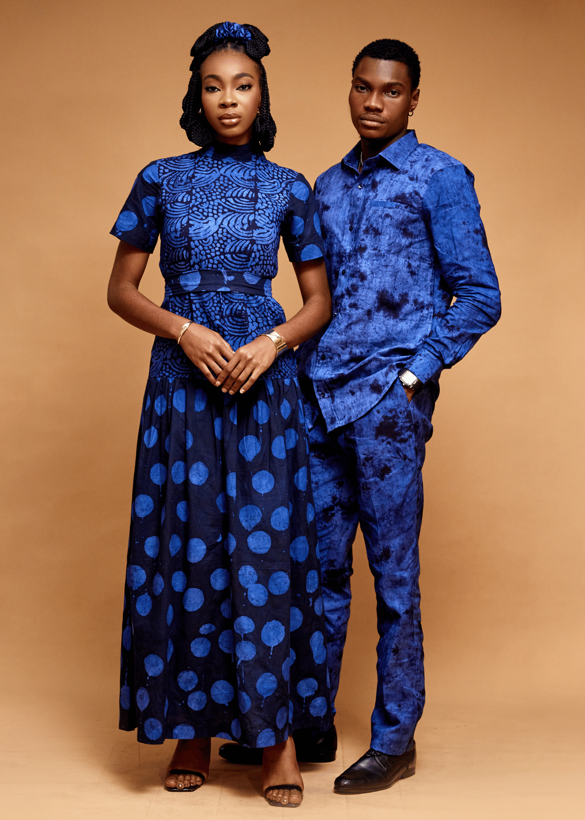 Polka Maxi Dress (Hand-dyed)