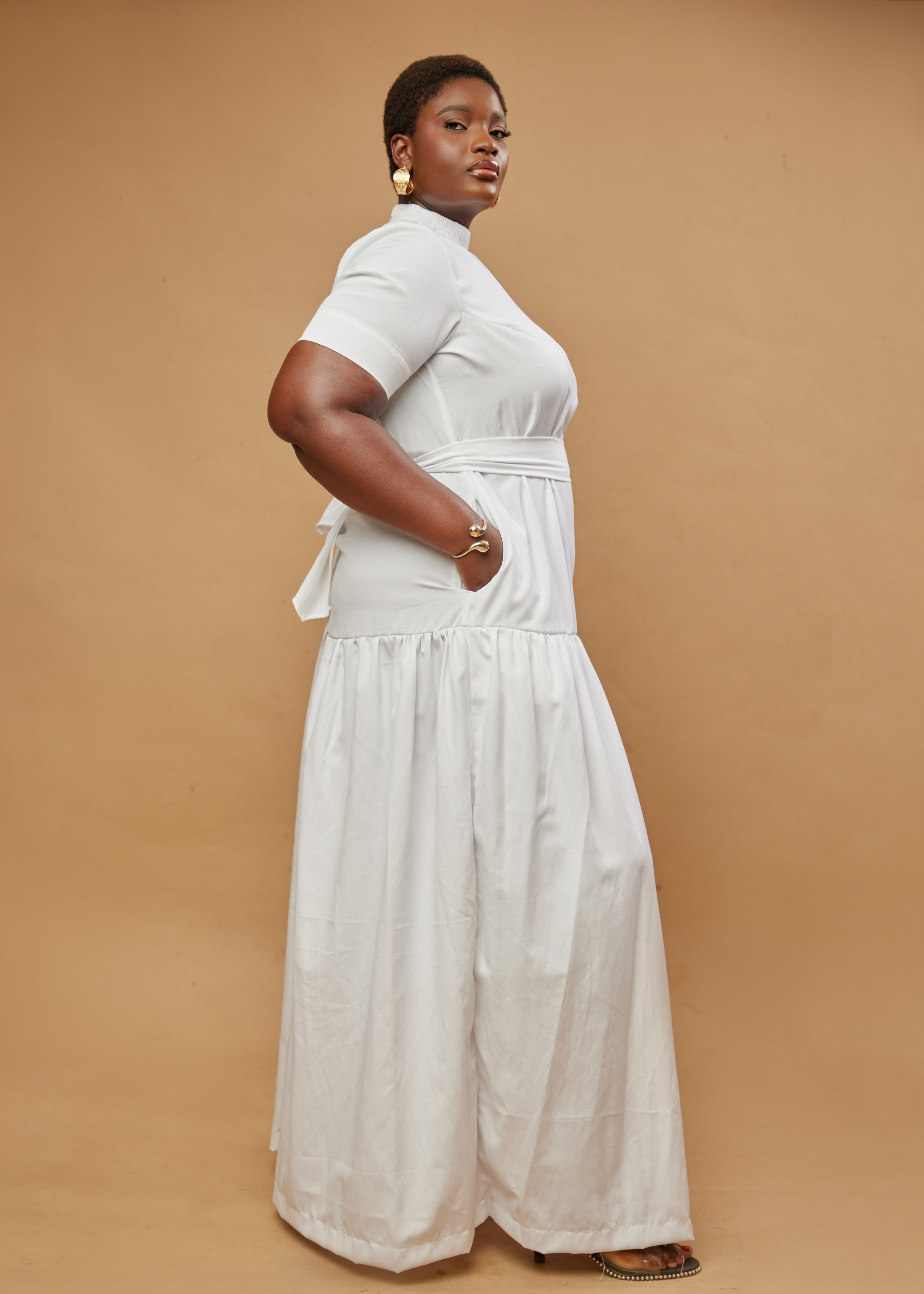 Canvas Maxi Dress (White)