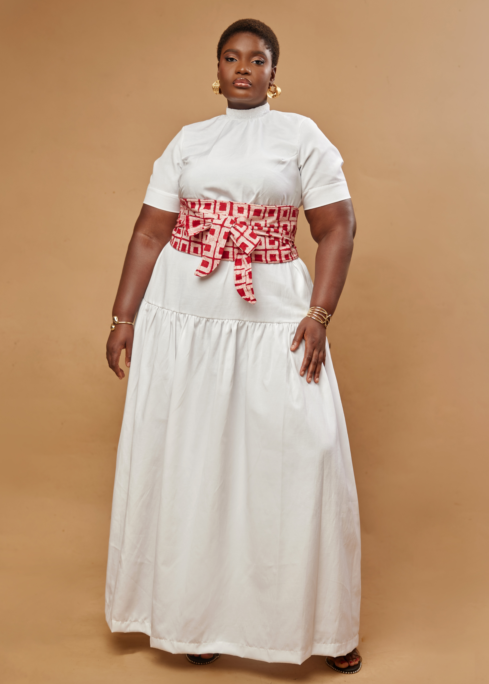 Canvas Maxi Dress (White)