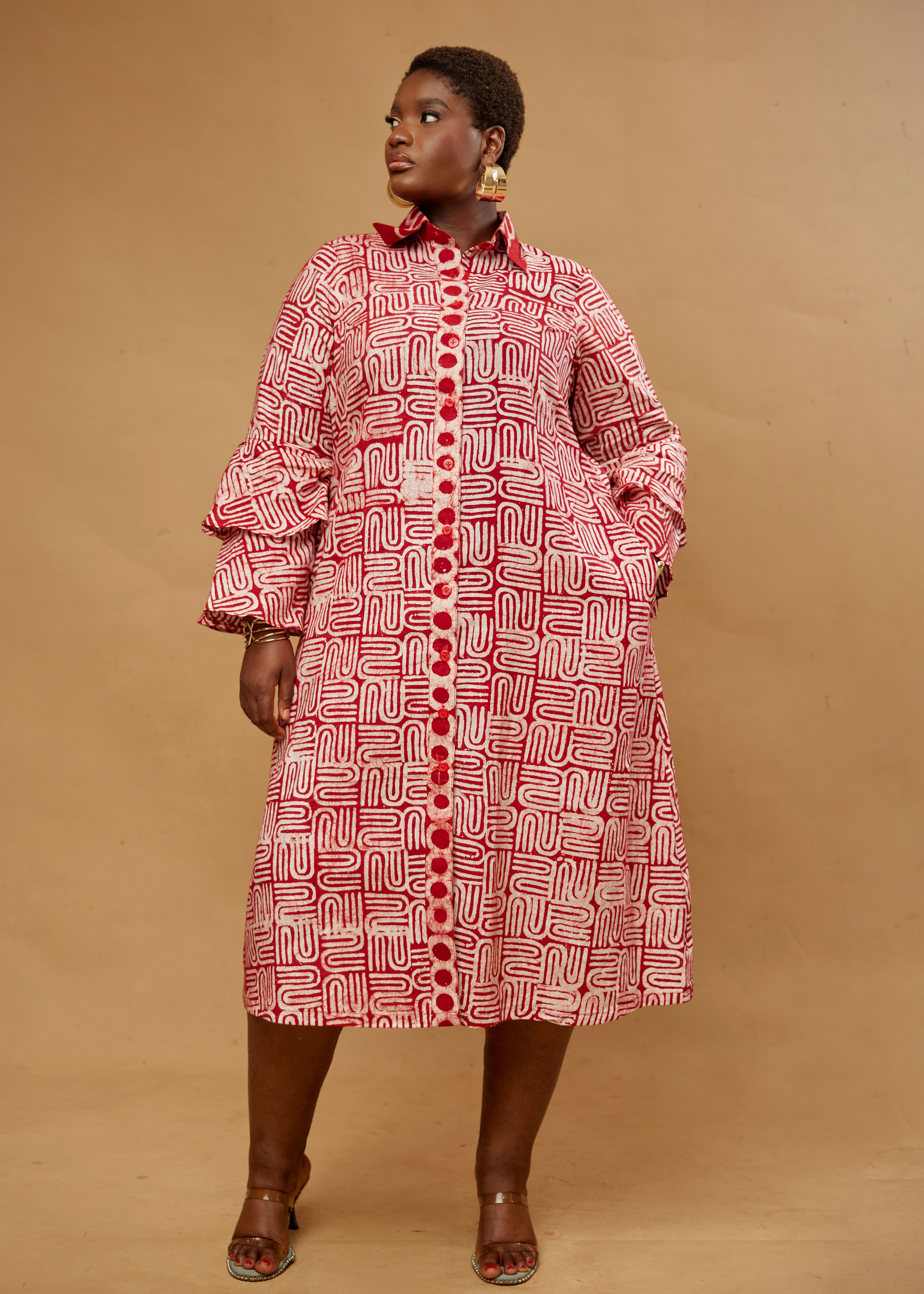 S-Block Shirt Dress (Hand-dyed)