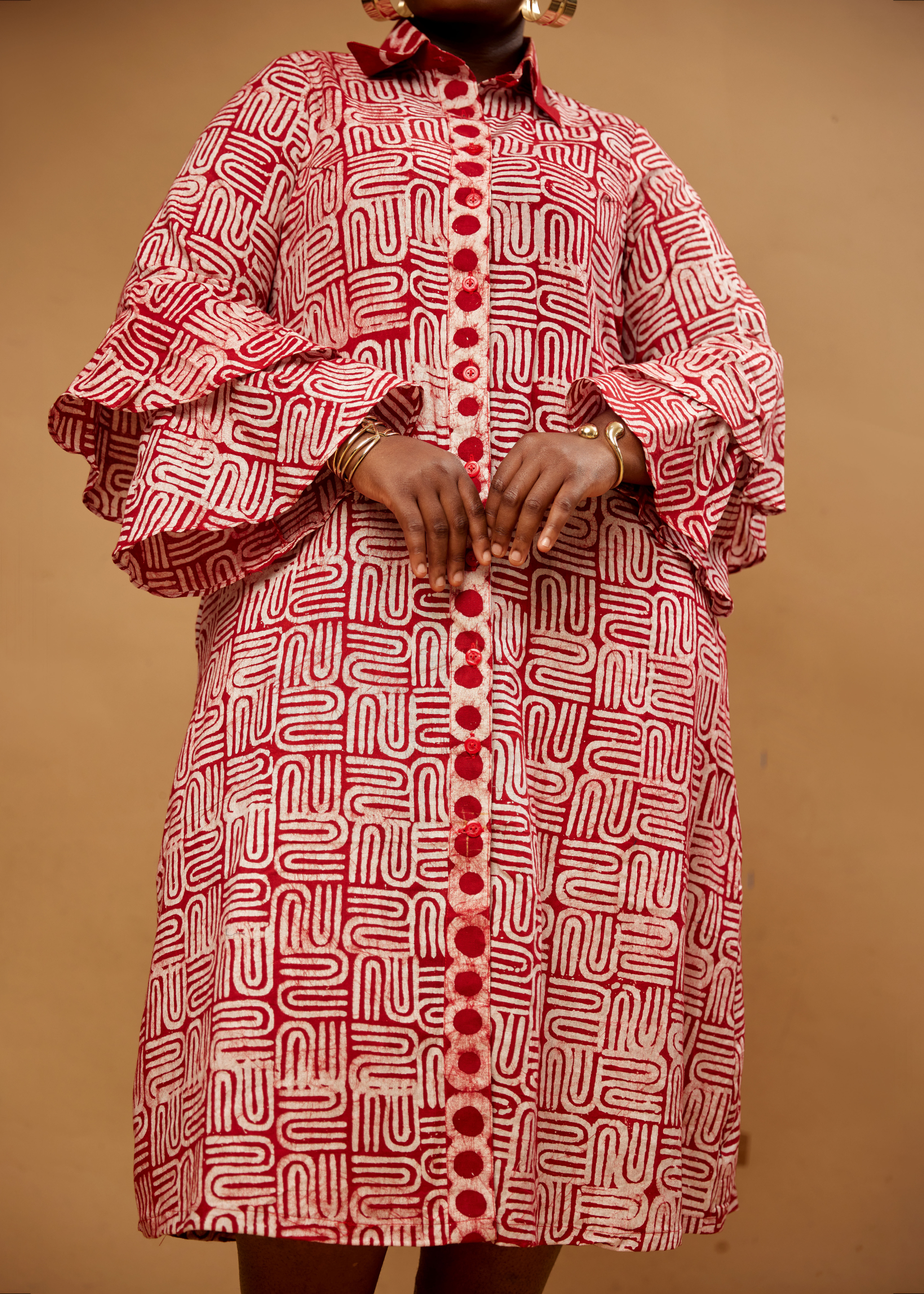 S-Block Shirt Dress (Hand-dyed)