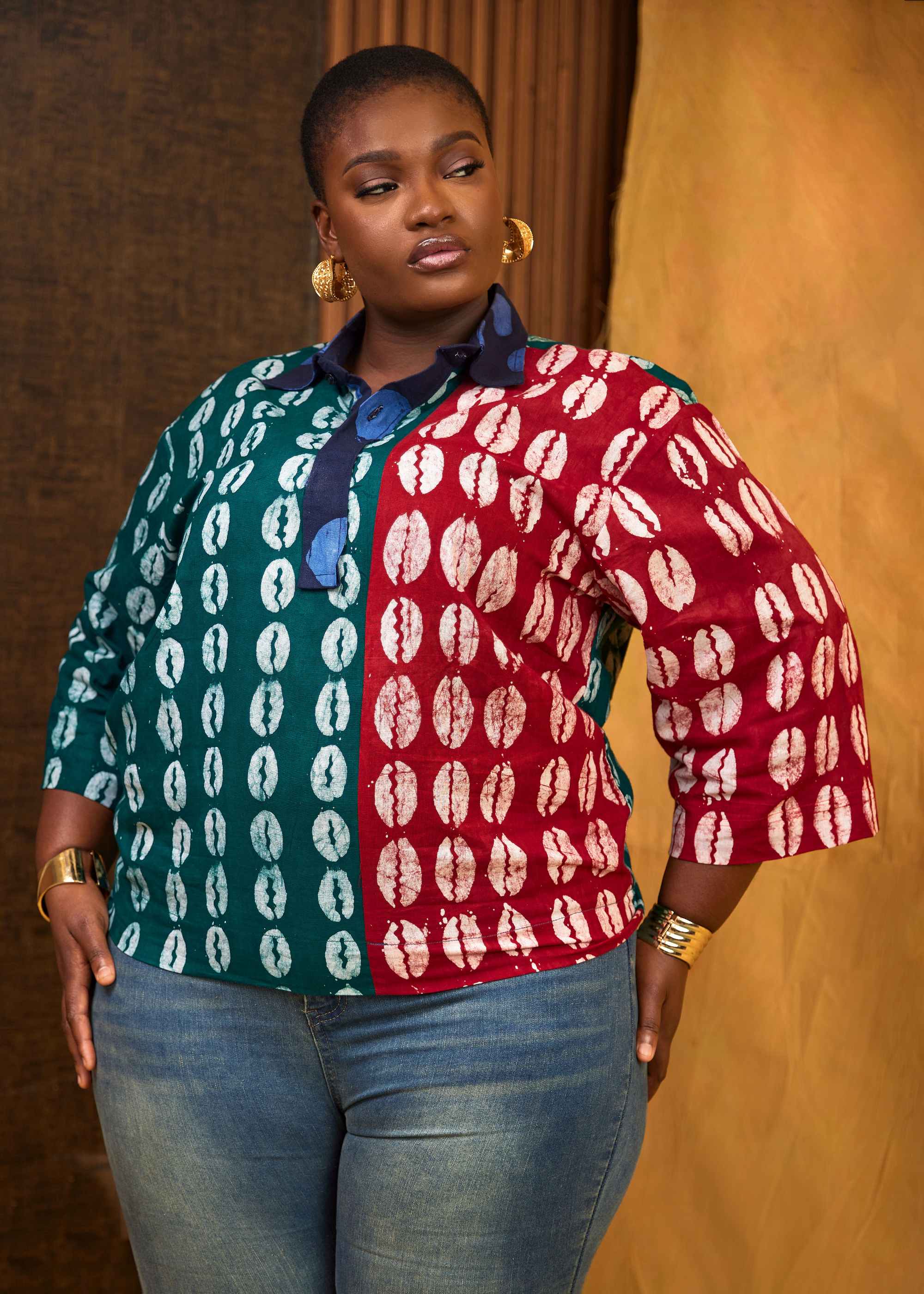 Cowrie Patch Shirt (Hand-Dyed)