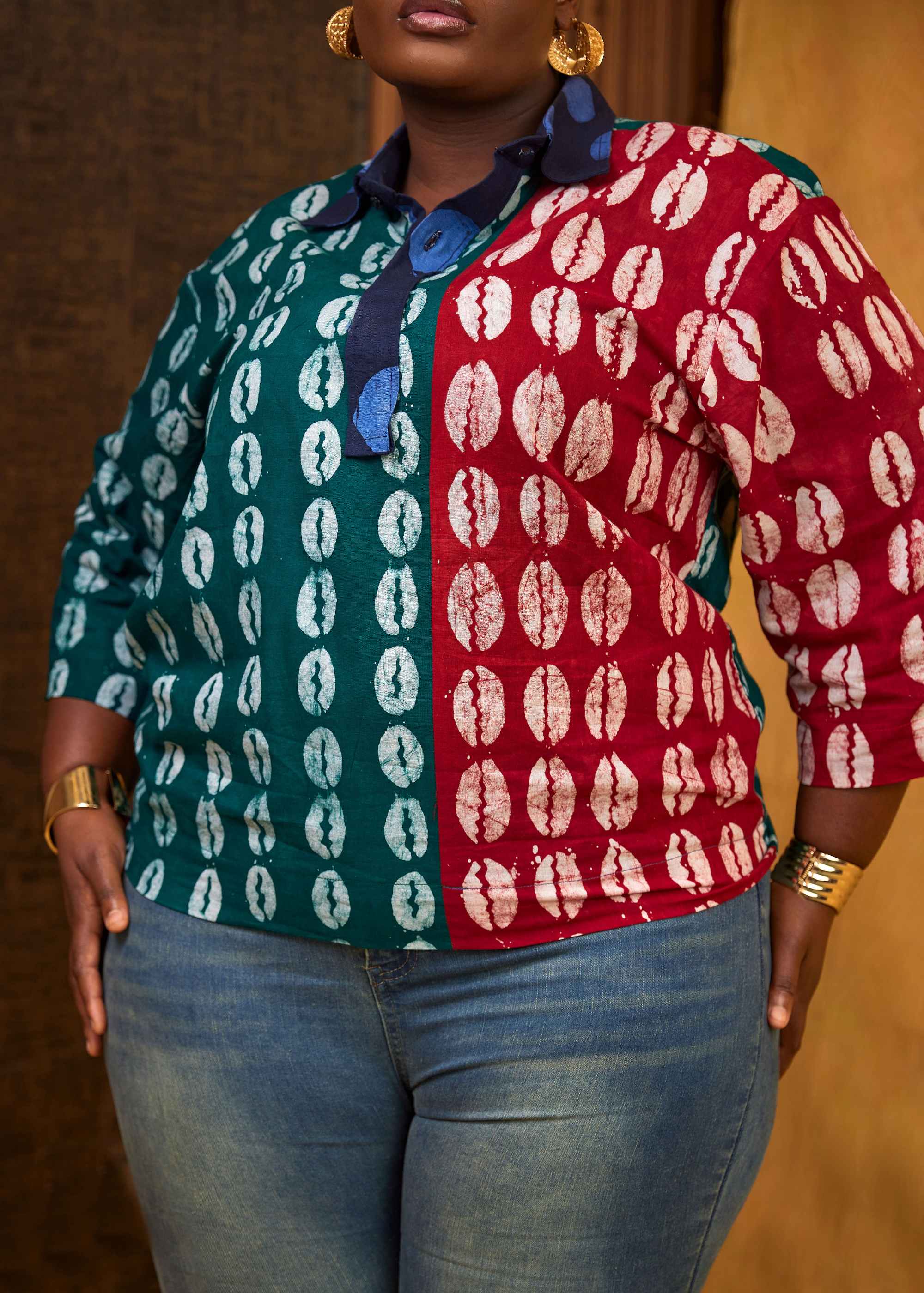 Cowrie Patch Shirt (Hand-Dyed)