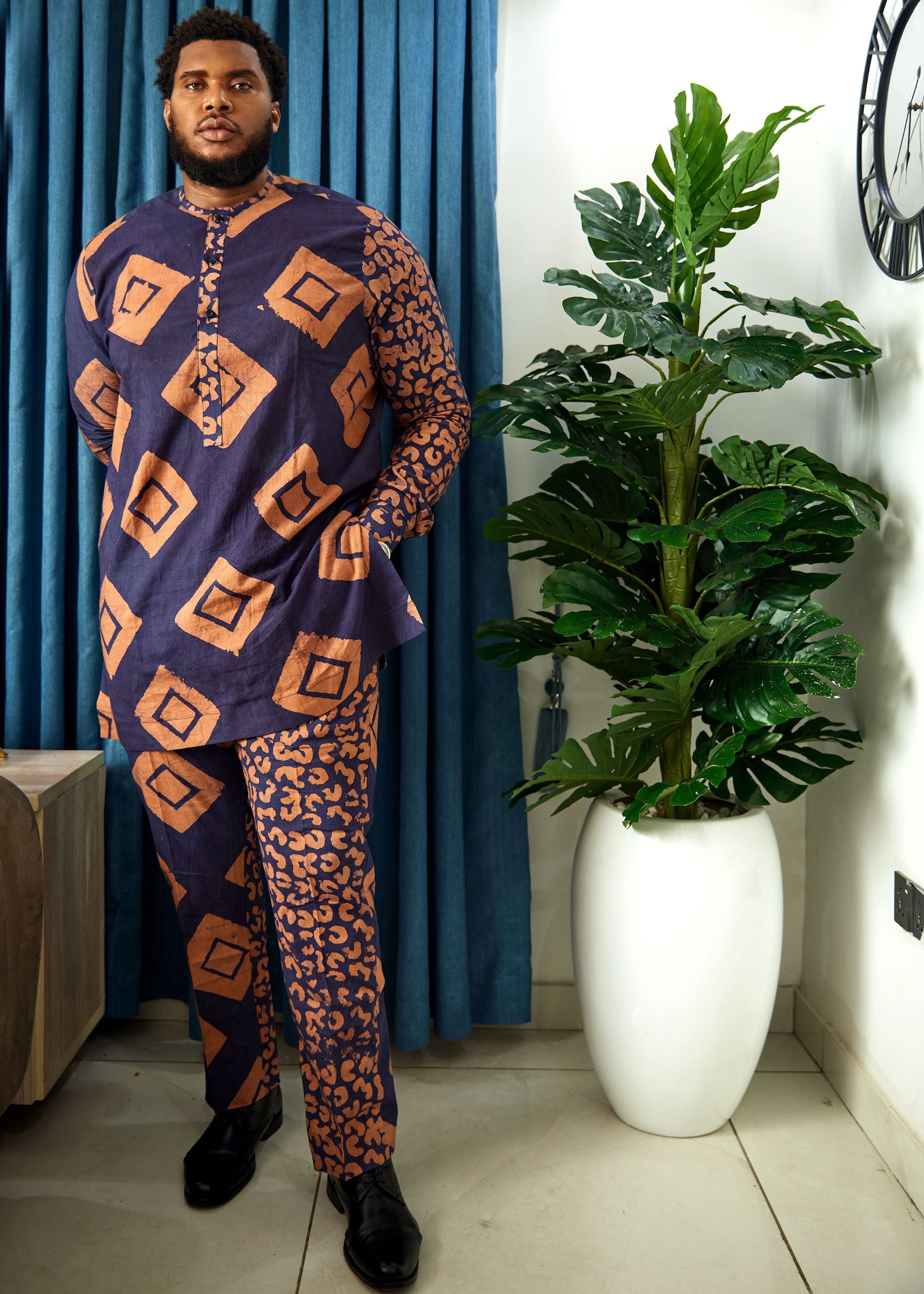 Square Mix Shirt (Hand-dyed)