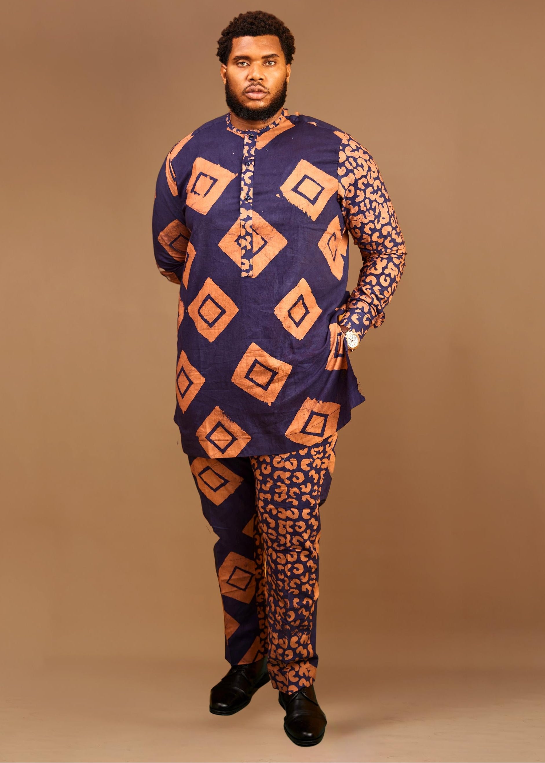 Square Mix Shirt (Hand-dyed)