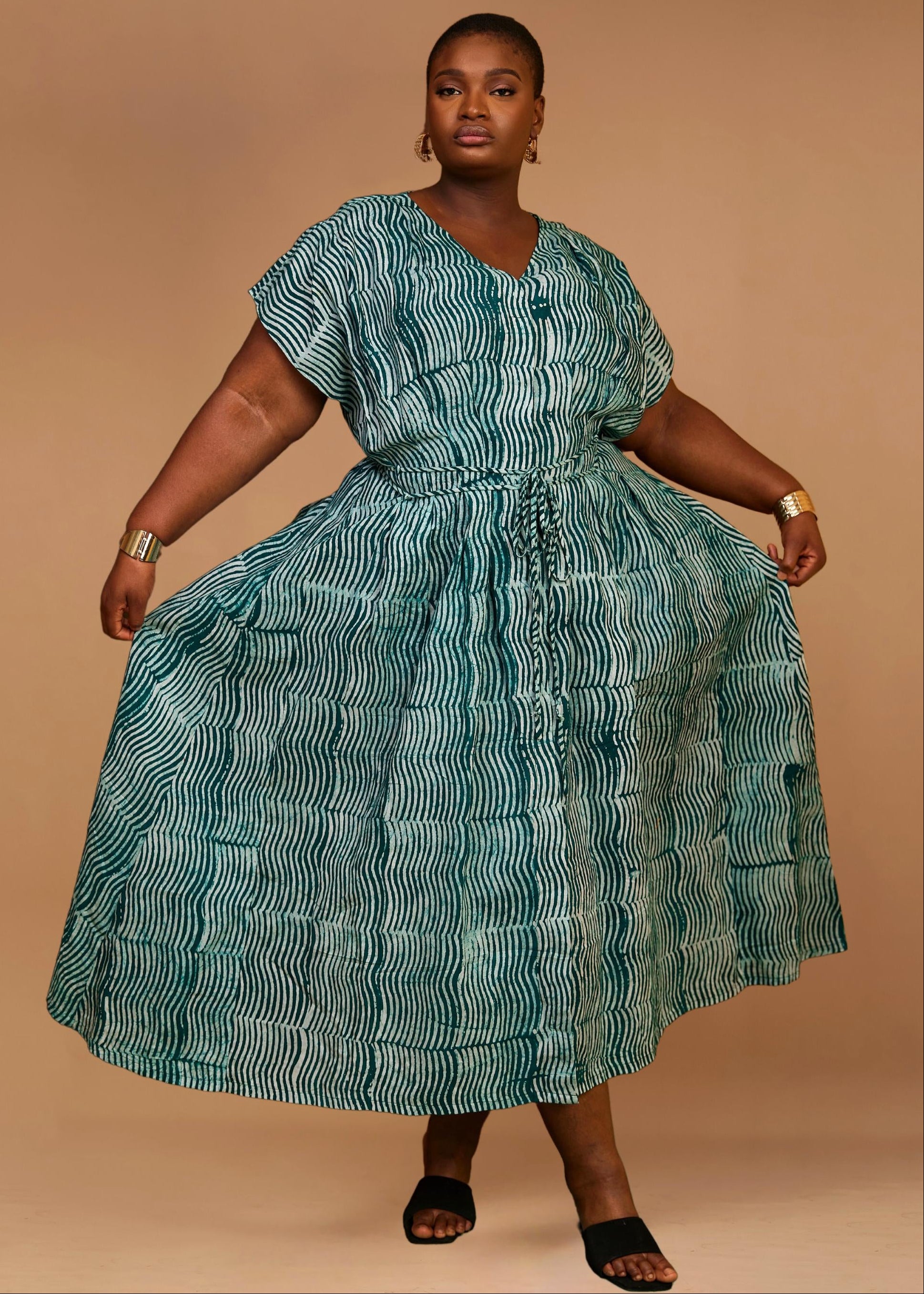 Wavy Midi Dress  (Hand-Dyed)