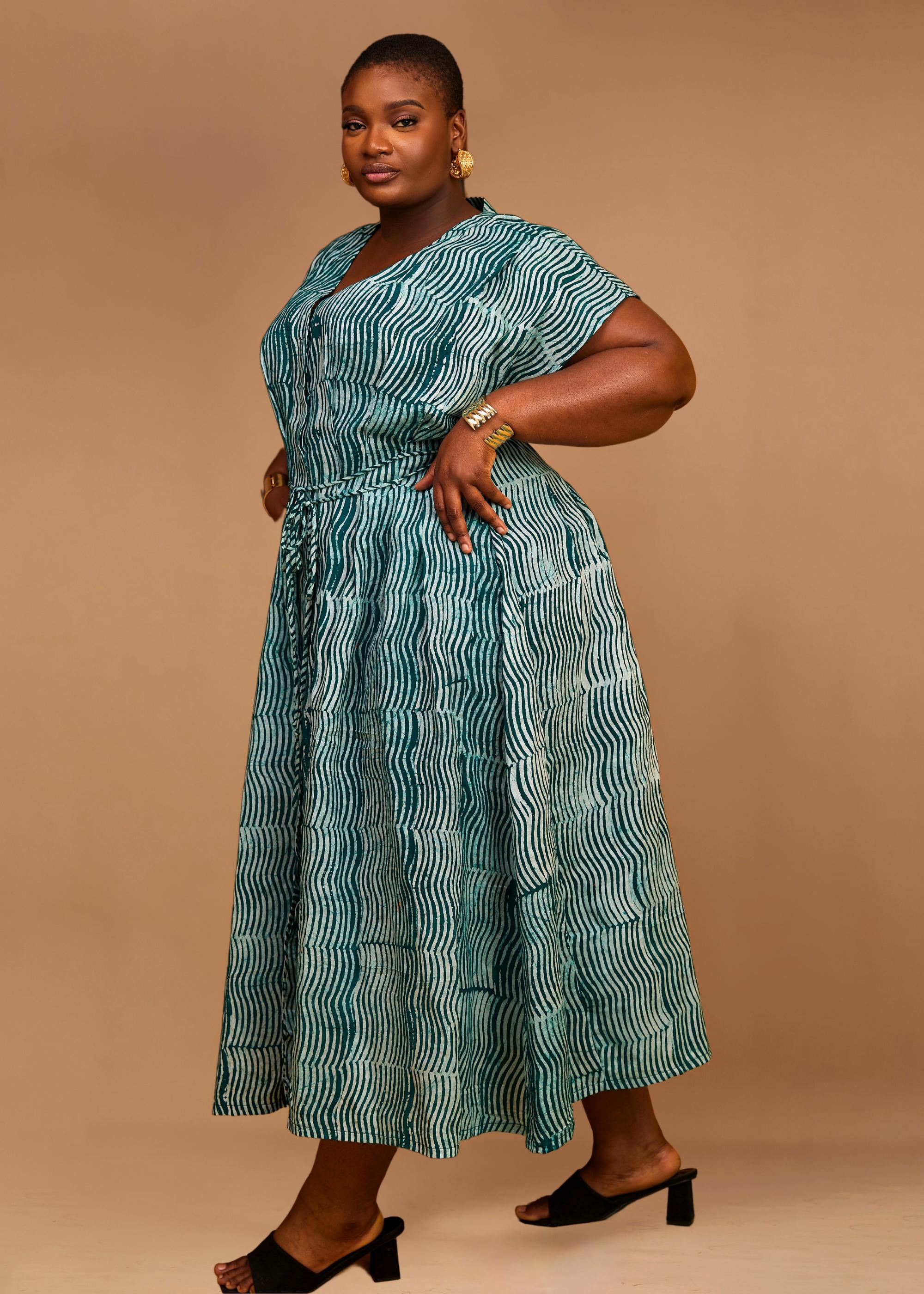 Wavy Midi Dress  (Hand-Dyed)