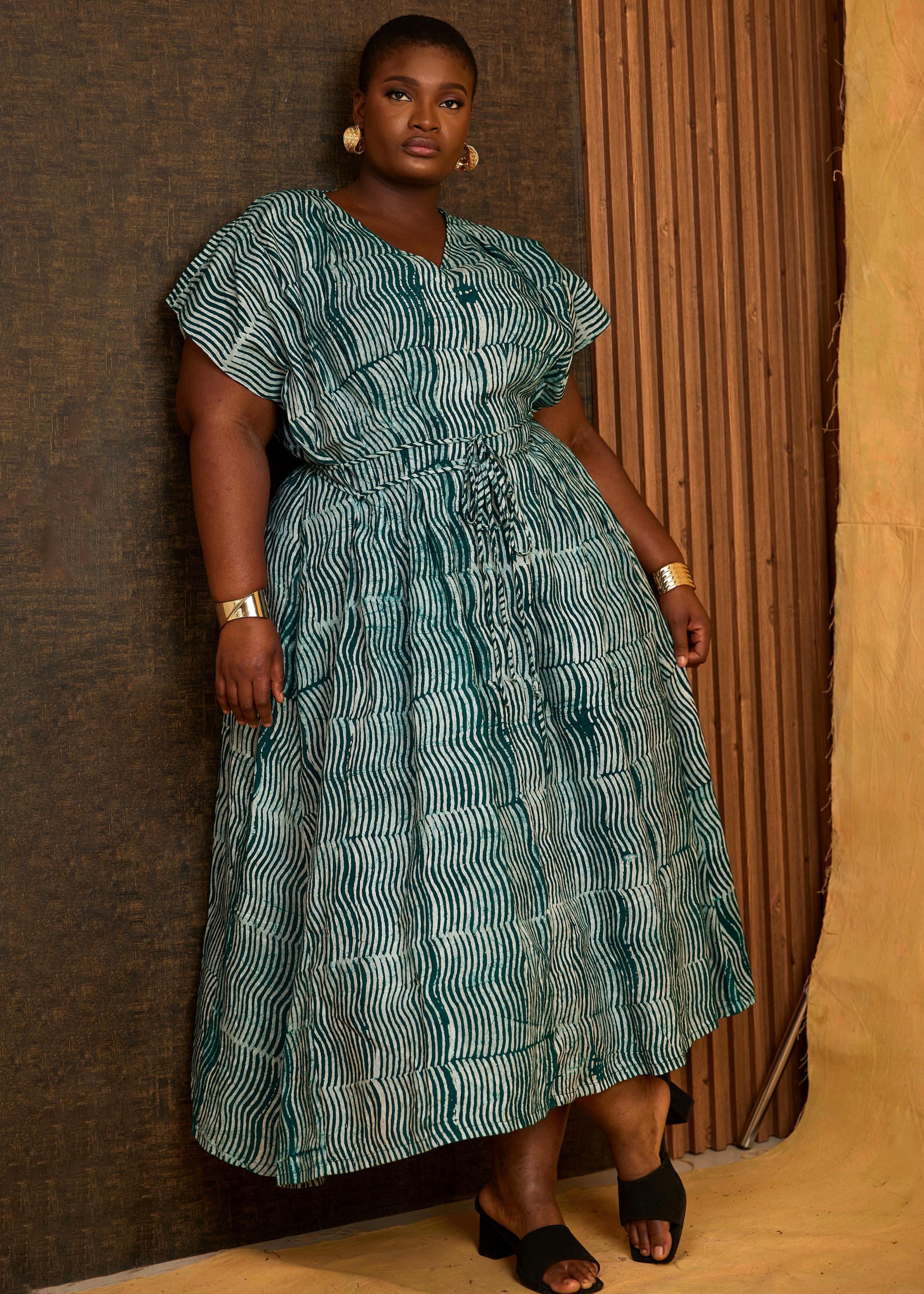 Wavy Midi Dress  (Hand-Dyed)