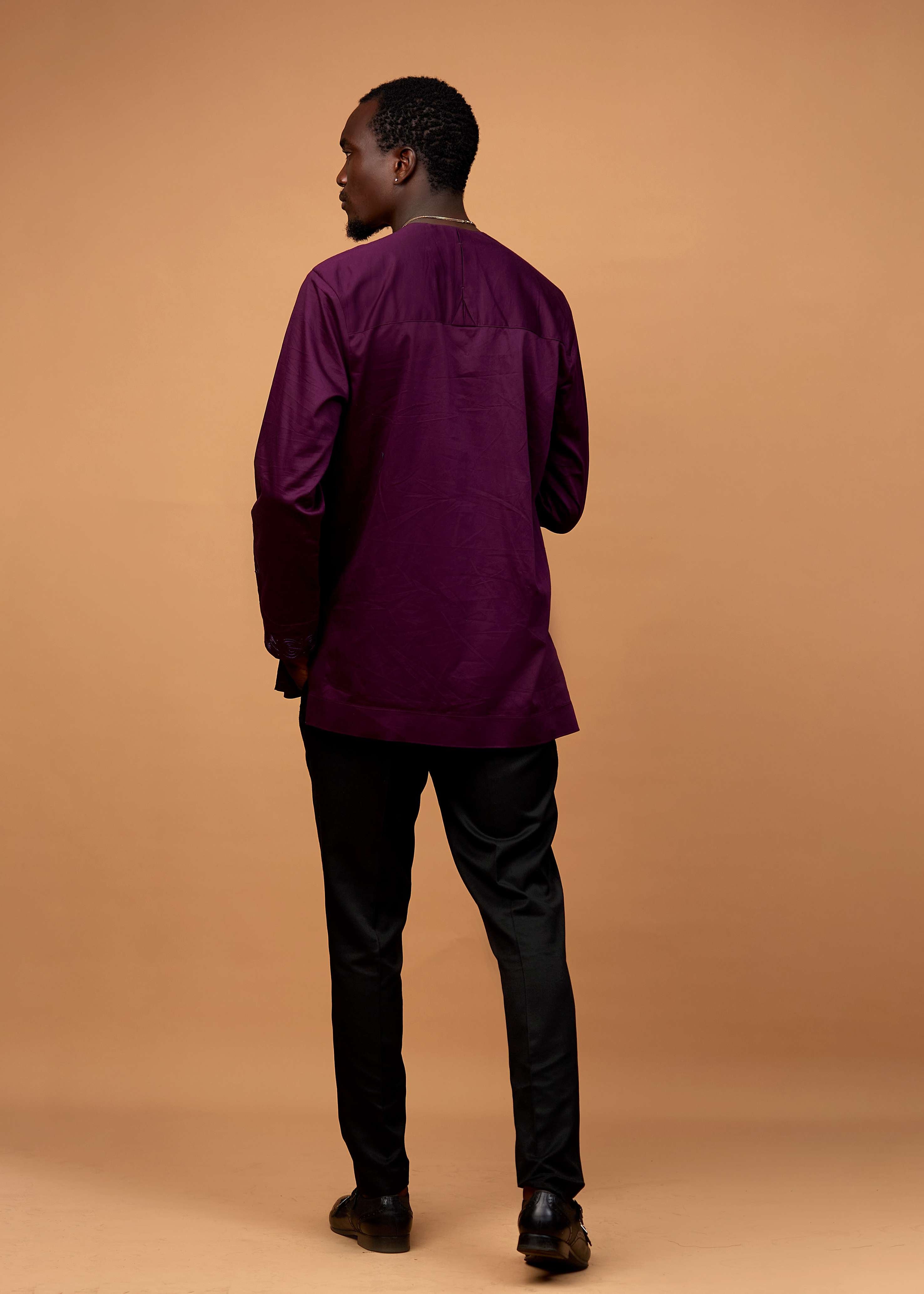 Royal Embroidered Shirt (Burgundy)