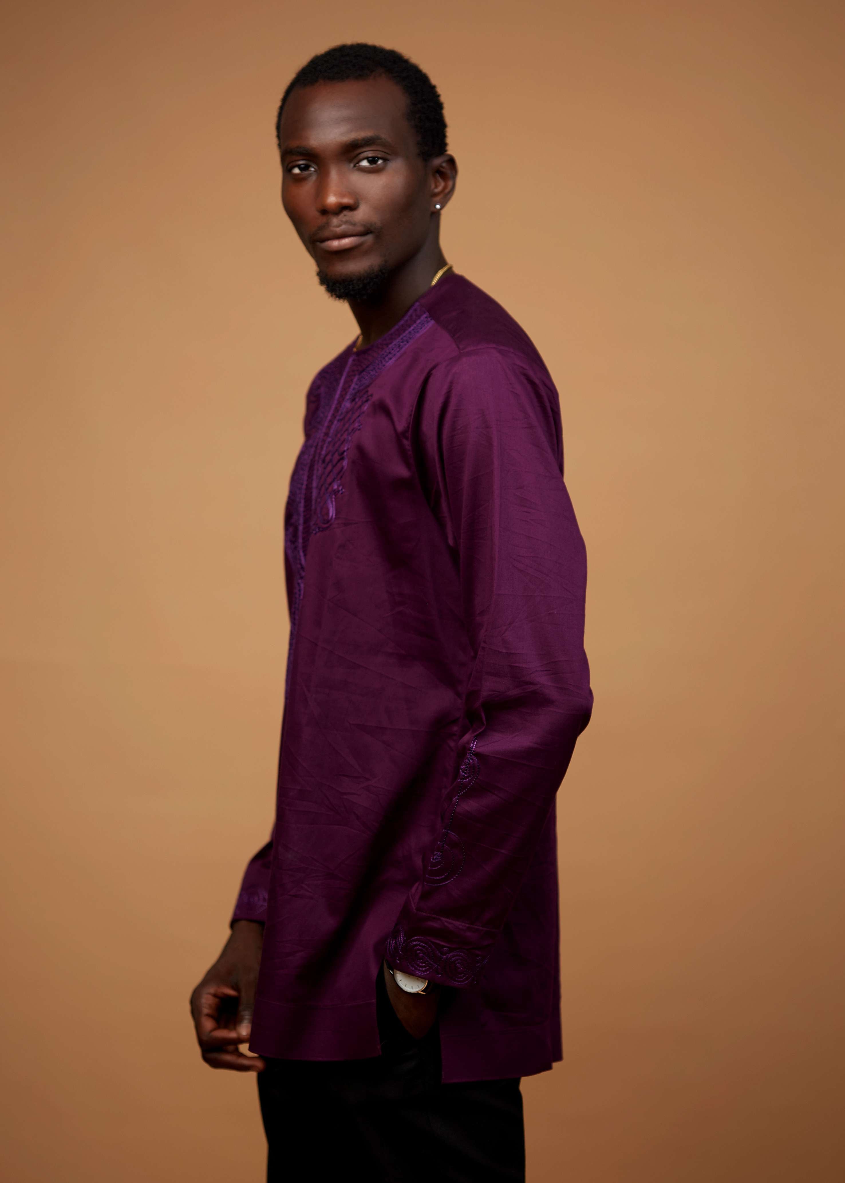 Royal Embroidered Shirt (Burgundy)