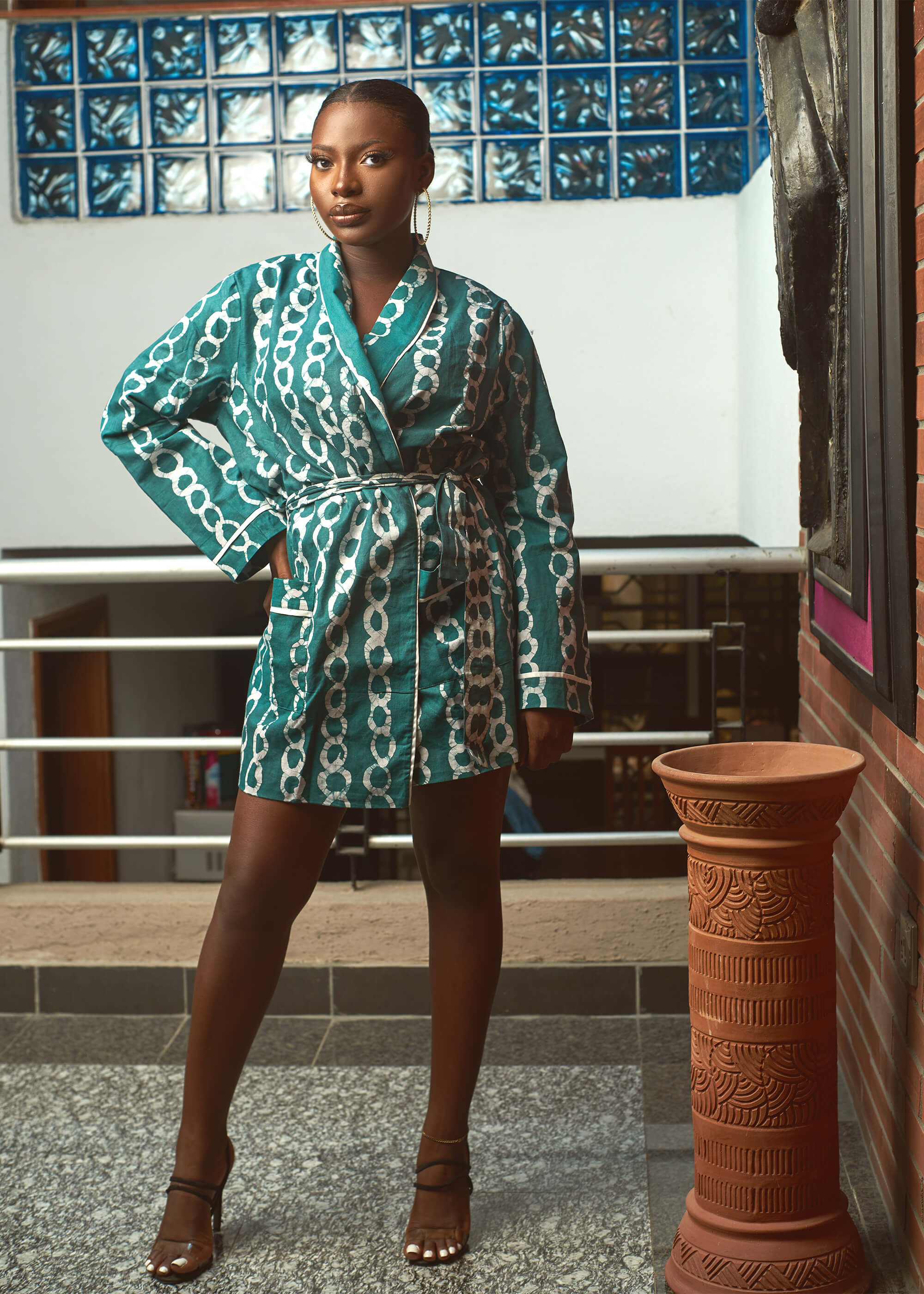 FINALE SALE - Alake Kimono Wrap Dress  (Hand-Dyed)